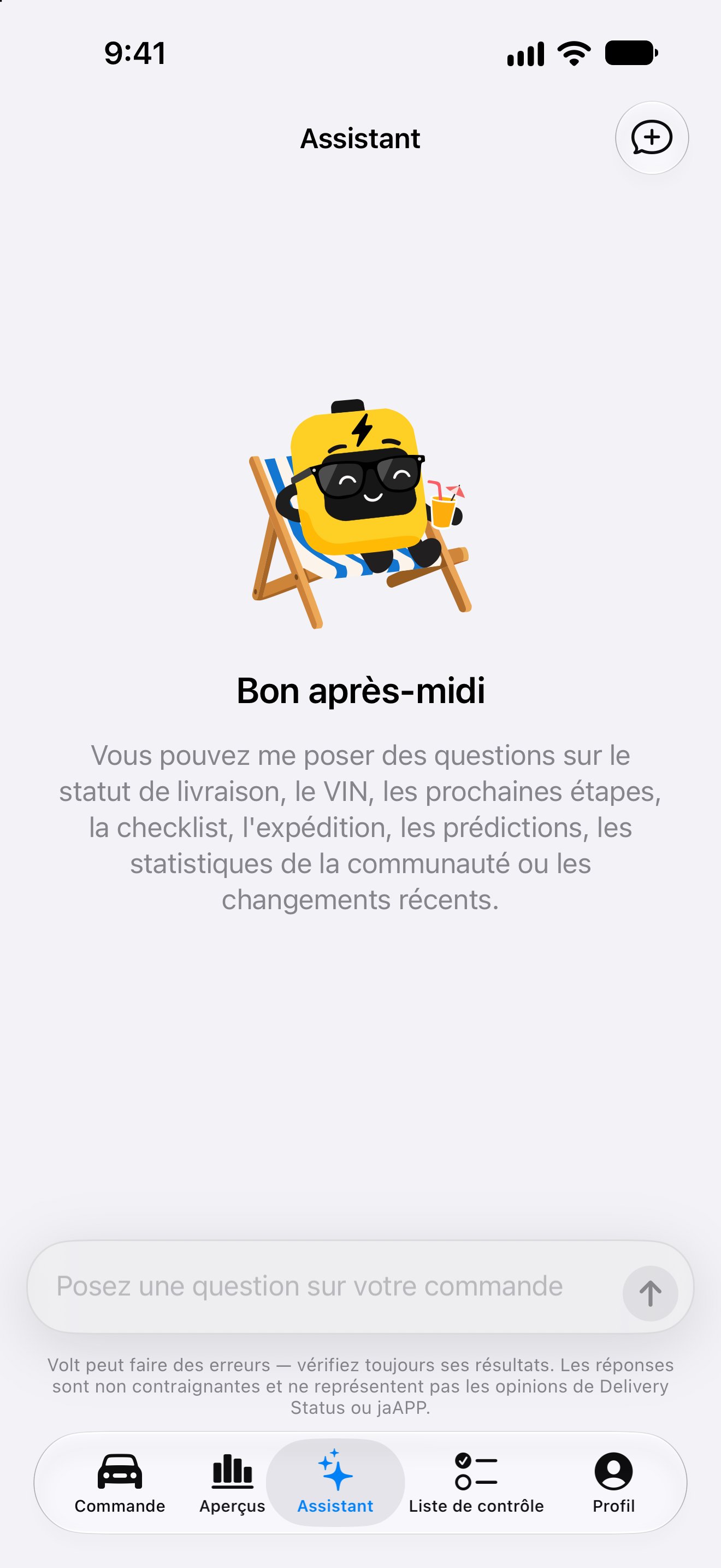 Assistant pour poser des questions sur la commande dans l’application iPhone