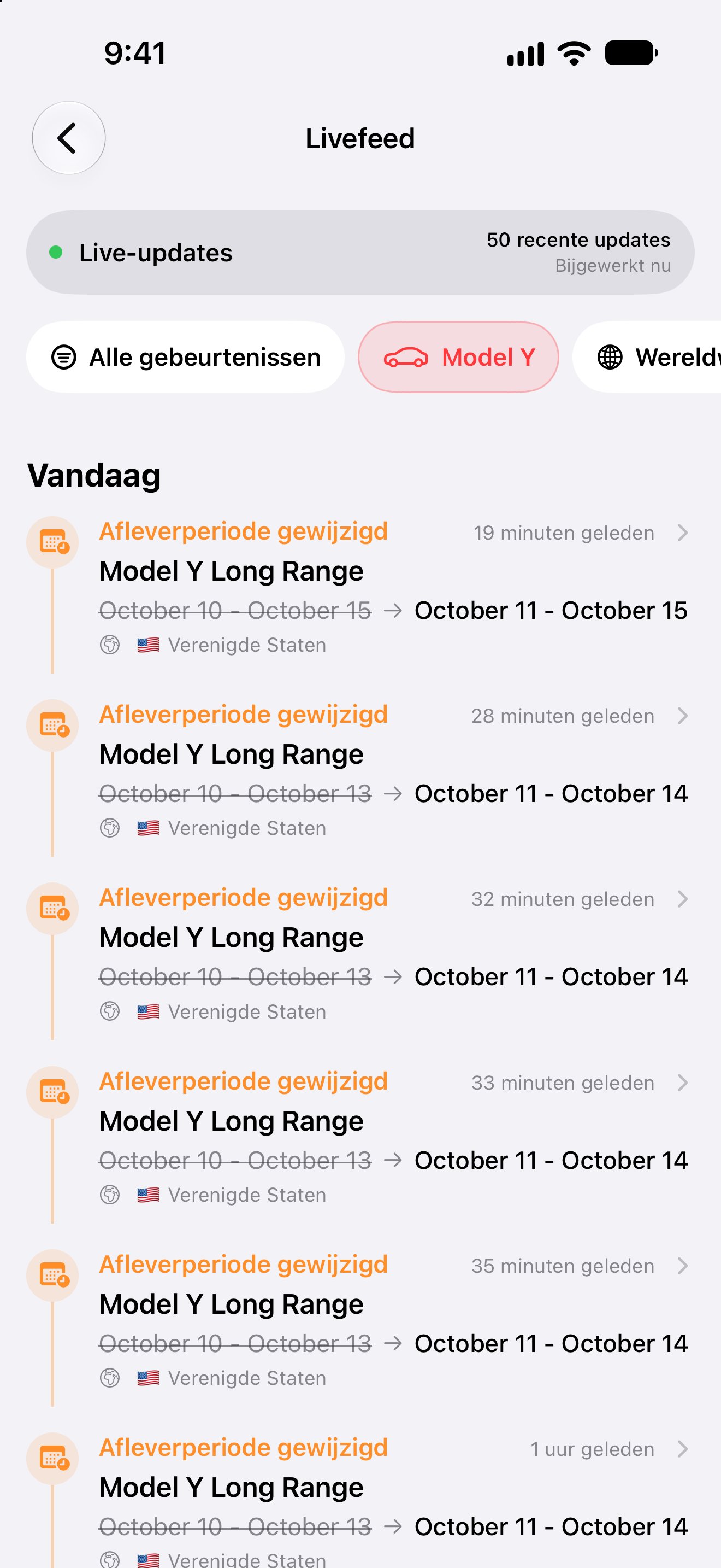 Geanonimiseerde updates van communitybestellingen in de iPhone-app